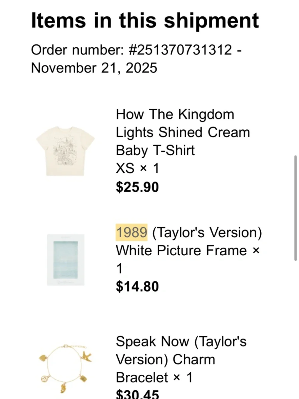 Taylor Swift 1989 picture frame